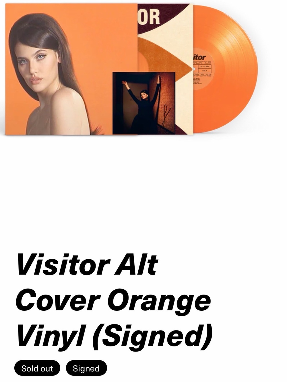 SIGNED & SEALED Sienna Spiro “Visitor” Orange vinyl record w/ SIGNED INSERT